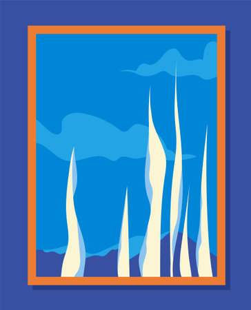 Abstract botanical wall artのイラスト素材