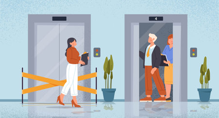 Elevator open and close doorのイラスト素材