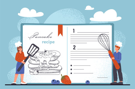 Recipe book conceptのイラスト素材