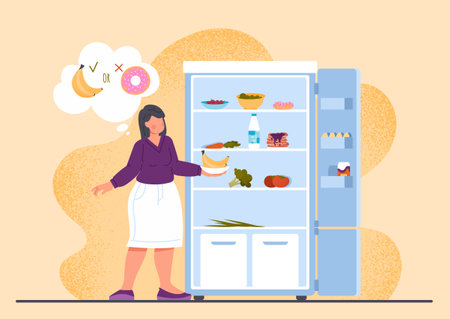 Unhealthy fat womanのイラスト素材