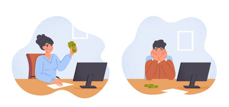 Inequality in payment for workのイラスト素材