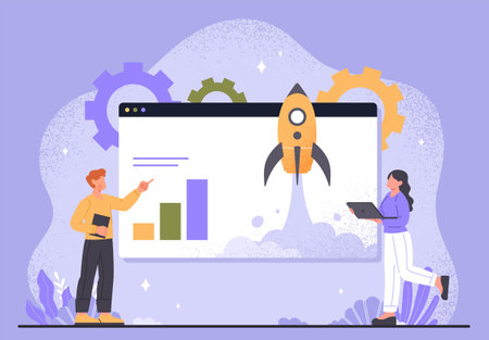 Start up hub conceptのイラスト素材