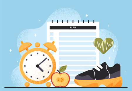 Healthy lifestyle habits conceptのイラスト素材