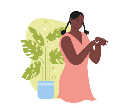 Everyday skin care routine conceptのイラスト素材