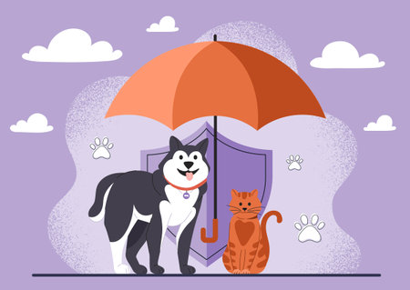 Pet insurance conceptのイラスト素材