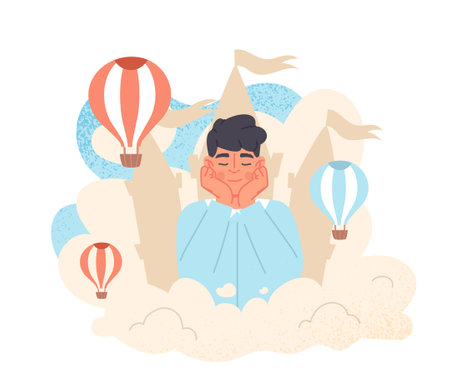 Man in cloudsのイラスト素材