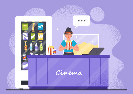 Cinema food conceptのイラスト素材
