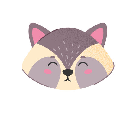 Cute raccoon headのイラスト素材