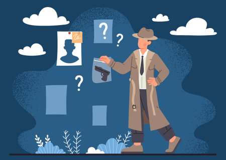 Detective crime investigationのイラスト素材