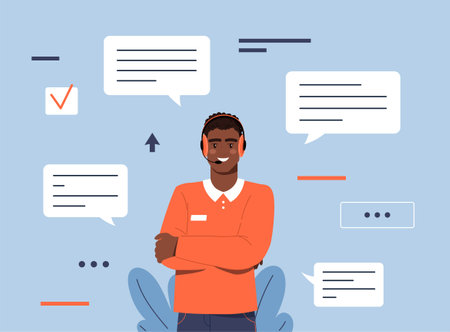 Online assistant conceptのイラスト素材