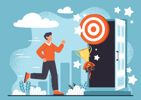 Achieving goal conceptのイラスト素材