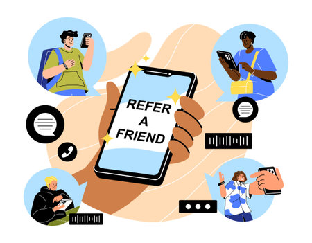 Refer friend conceptのイラスト素材