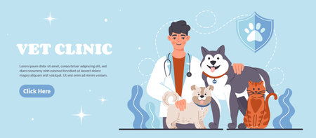 Vet clinic bannerのイラスト素材