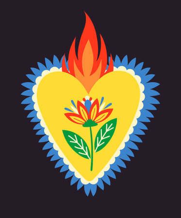 Mexican sacred heartのイラスト素材