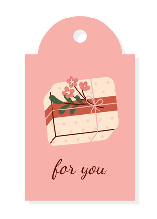 Valentine tag with boxのイラスト素材