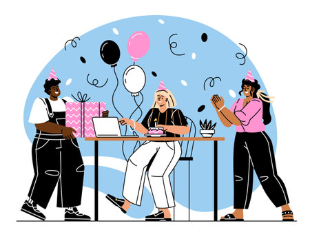 Work anniversary conceptのイラスト素材