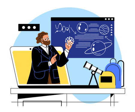 Lecturer distant teachingのイラスト素材