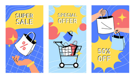 Shopping or sale banners setのイラスト素材