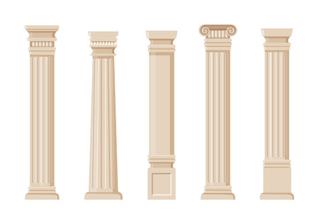 Ancient columns setのイラスト素材