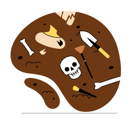Archaeological excavation conceptのイラスト素材
