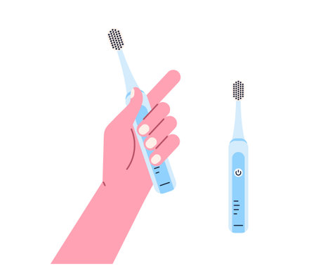 Hand with tooth brush conceptのイラスト素材