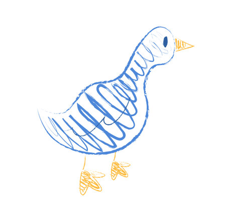 Goose childrens drawingのイラスト素材