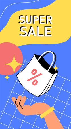 Super sale bannerのイラスト素材