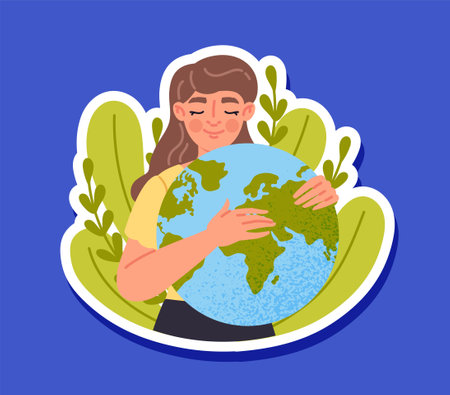 Earth Day stickerのイラスト素材