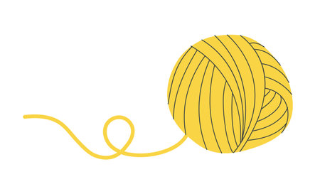 Cats yellow wool ball conceptのイラスト素材
