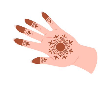 Hand with henna tattoo conceptのイラスト素材