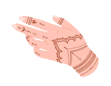 Hand with henna tattoo conceptのイラスト素材