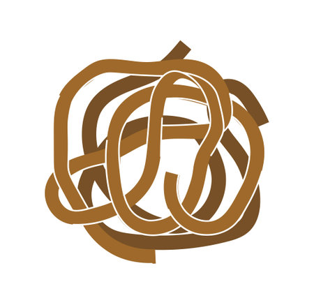 Brown spaghetti pasta type conceptのイラスト素材