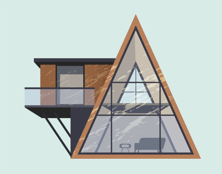 Modern cottage building conceptのイラスト素材