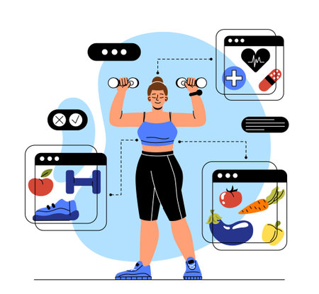 Woman with healthy lifestyle conceptのイラスト素材