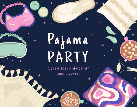 Pajama party invitation posterのイラスト素材