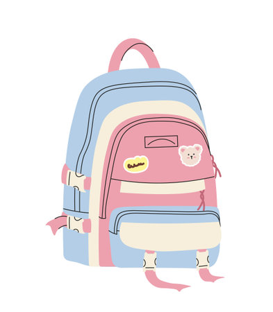 Pink school backpack conceptのイラスト素材
