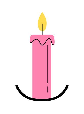 Spa line pink candle conceptのイラスト素材