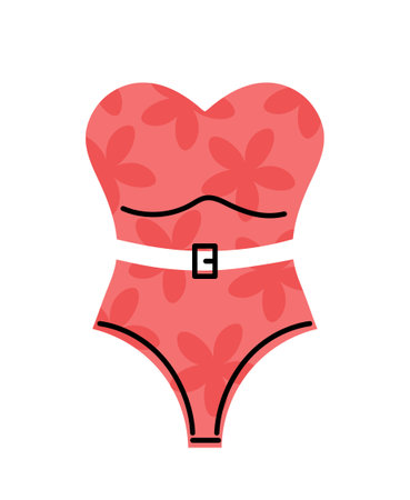 Red swimsuit for summer conceptのイラスト素材