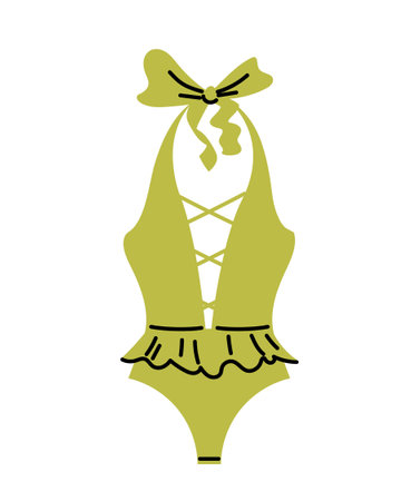 Green swimsuit for summer conceptのイラスト素材
