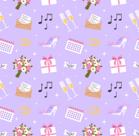 Wedding seamless patternのイラスト素材