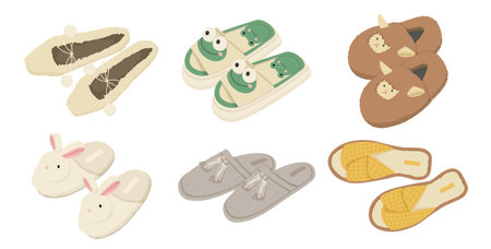 Set of slippers for houseのイラスト素材
