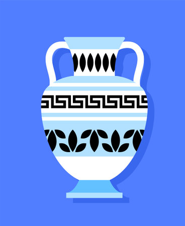 Ancient vase sticker conceptのイラスト素材