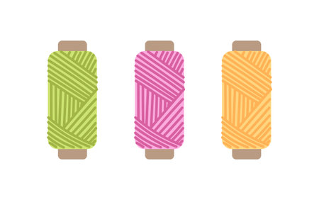 Sewing colorful threads sticker conceptのイラスト素材