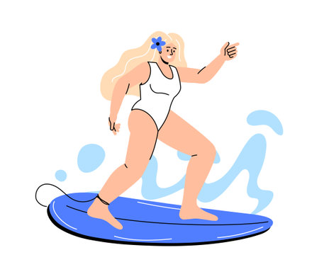 Woman with surfboard conceptのイラスト素材