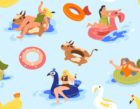 Circle for pool vector seamless patternのイラスト素材