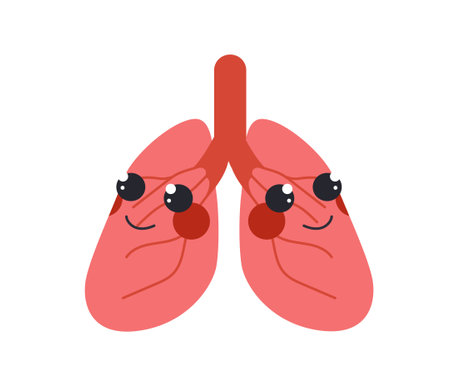 Cute human lungs vector conceptのイラスト素材