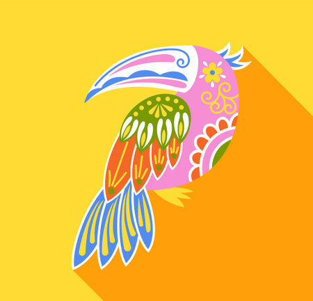 Dia de los muertos colorful bird vector conceptのイラスト素材