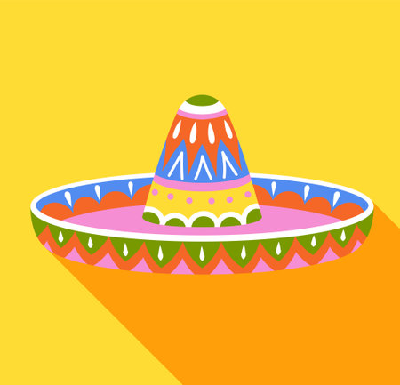 Dia de los muertos colorful sombrero vector conceptのイラスト素材