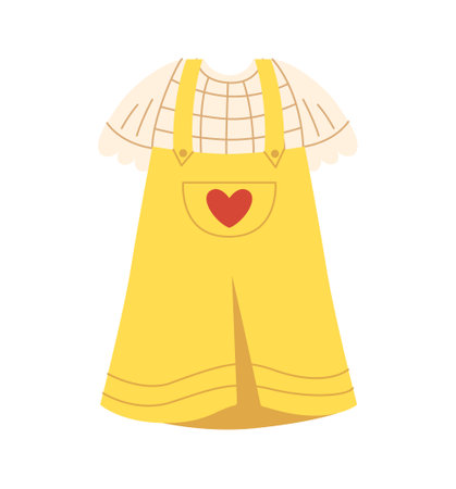 Kids yellow overall vector conceptのイラスト素材