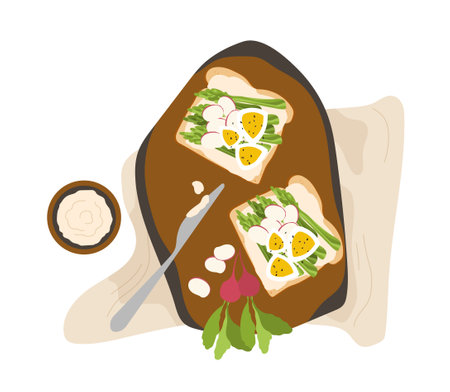 Breakfast meal top view conceptのイラスト素材